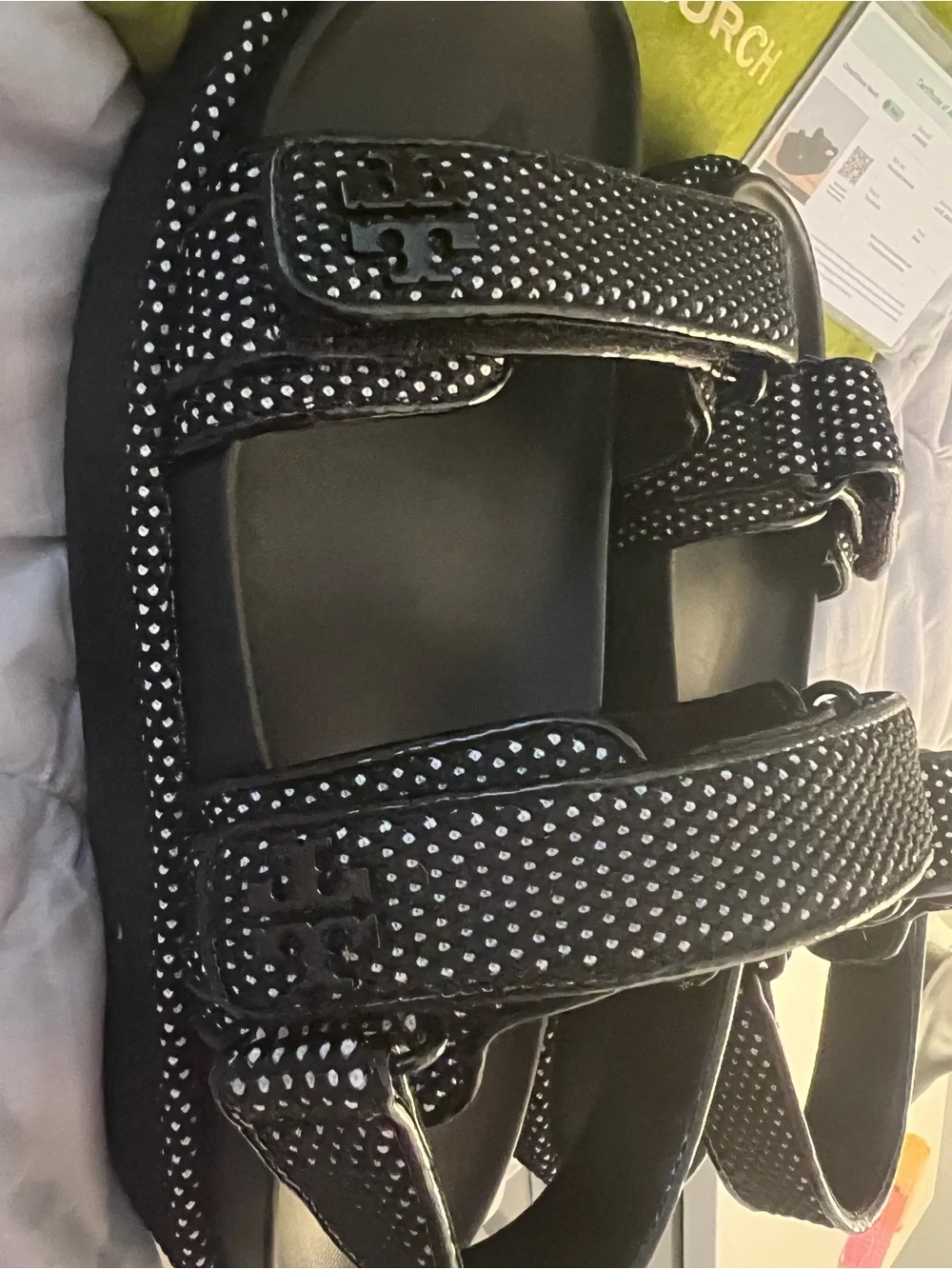 Tory Burch Black Embellished Strap Sandals
